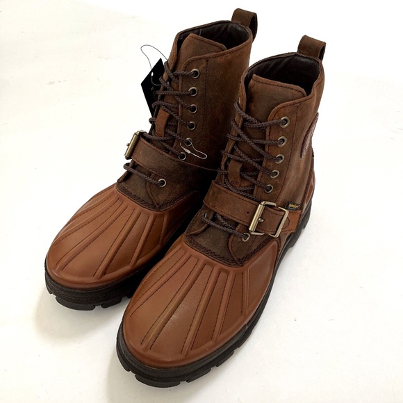 POLO Ralph Lauren Oslo Waterproof Duck Boots Men 11.5 Leather Suede Winter Hiker - Picture 5 of 11